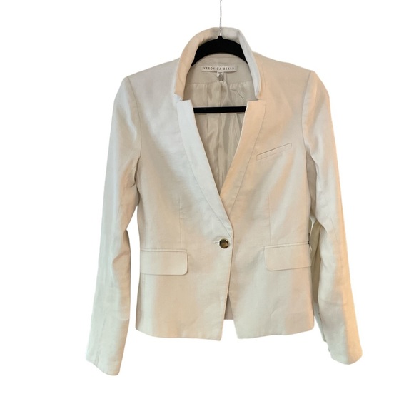 Veronica Beard Women’s Blazer Dickey Jacket White Off White Single button Size 2 - Picture 4 of 16